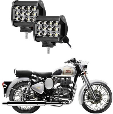AUTOGARH Twelve Led Fog Light Bar Spot Beam Driving Lamp For Classic 500 Fog Lamp Motorbike LED for Royal Enfield (12 V, 55 W)(Classic 500, Pack of 2)