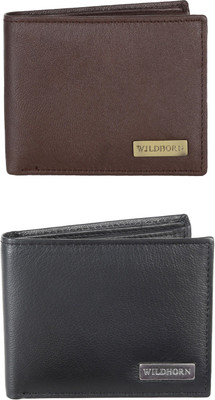 

WildHorn Men Brown, Black Genuine Leather Wallet(6 Card Slots), Black;brown