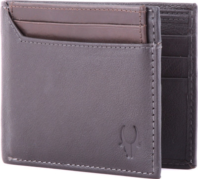 

WildHorn Men Casual, Formal Grey Genuine Leather Wallet(6 Card Slots), Brown;grey