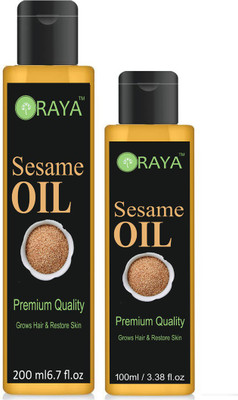 

ORAYA Premium Virgin Sesame Oil Combo pack of 2(200 ml and 100 ml) bottles (300 ml) Hair Oil (300 ml) Hair Oil (300 ml)(300 ml)