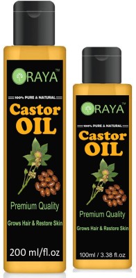 

ORAYA Premium Cold Pressed Castor Oil Combo Set(200 ml+100 ml)Bottles Hair Oil (300 g) Hair Oil(300 ml)