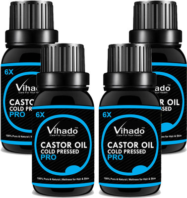 Vihado Pure and Natural Castor Oil 30 ml Pack of 4(30 ml)
