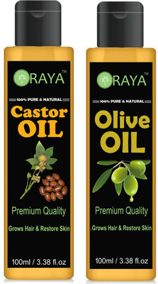 

ORAYA 100% Pure & Natural Cold Pressed Castor Oil & Extra Virgin Olive Oil Hair Oil (200 ml)(200 ml)
