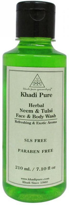

Khadi Pure Herbal Neem & Tulsi Face And Body Wash SLS-Paraben Free - 210ml(210 ml)