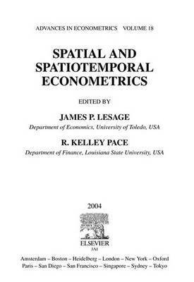 Spatial and Spatiotemporal Econometrics(English, Electronic book text, LeSage James P)