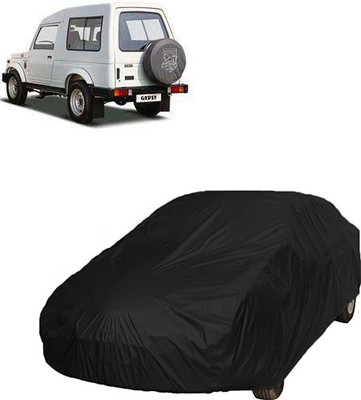 QualityBeast Car Cover For Maruti Suzuki Gypsy MG-410 (Without Mirror Pockets)(Black)