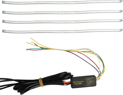 ALLEXTREME EXRGBNL 4X 60CM RGB LED Car Net DRL Flow Flashing Dynamic Streamer Turn Signal Warning Emergency Strip (12V, 4 Pcs) Car Fancy Lights(Multicolor)