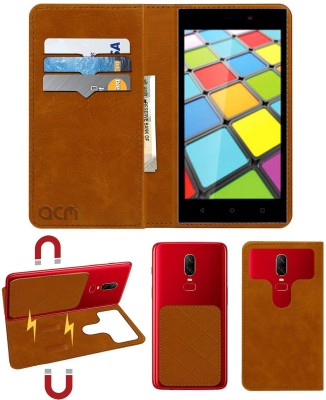 ACM Flip Cover for Iball Andi Sprinter 4g(Gold, Cases with Holder, Pack of: 1)