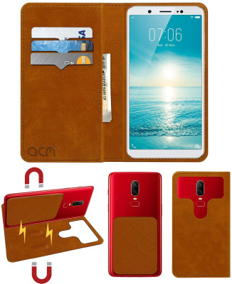ACM Flip Cover for Vivo V7 1718(Gold, Cases with Holder, Pack of: 1)