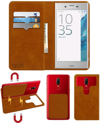 ACM Flip Cover for Sony Xperia Xz Dual(Gold, Cases with Holder, Pack of: 1)