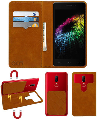 ACM Flip Cover for Spice Stellar 526n Octa(Gold, Cases with Holder, Pack of: 1)
