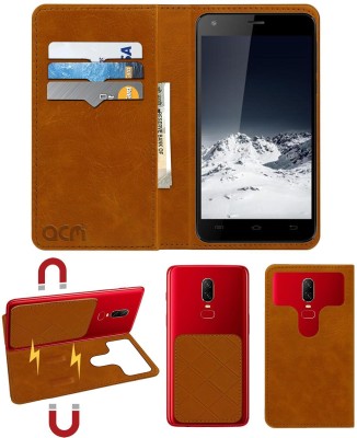 ACM Flip Cover for Swipe Konnect Grand(Gold, Cases with Holder, Pack of: 1)