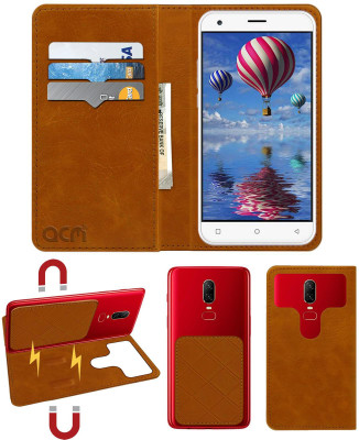 ACM Flip Cover for Ivoomi Me1 Plus(Gold, Cases with Holder, Pack of: 1)