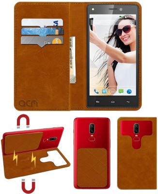 ACM Flip Cover for Xolo 8x-1020(Gold, Cases with Holder, Pack of: 1)