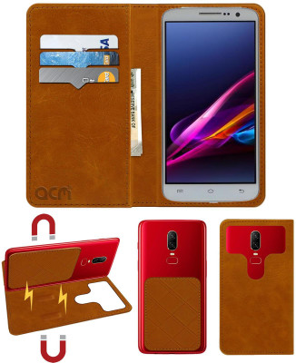 ACM Flip Cover for Makviz M45-H(Gold, Cases with Holder, Pack of: 1)