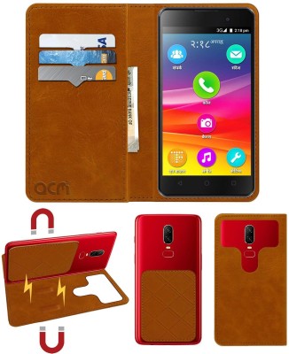 ACM Flip Cover for Micromax Canvas Spark 2 Q334(Gold, Cases with Holder, Pack of: 1)