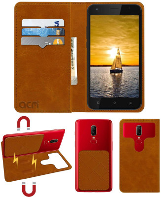 ACM Flip Cover for iVooMi Me5(Gold, Cases with Holder, Pack of: 1)