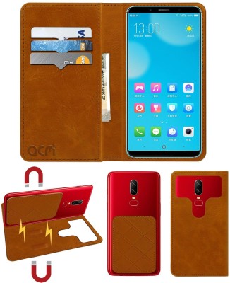 ACM Flip Cover for Zte Nubia Z18 Mini(Gold, Cases with Holder, Pack of: 1)