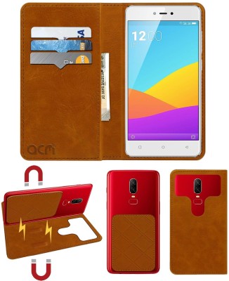 ACM Flip Cover for Gionee F103 Pro(Gold, Cases with Holder, Pack of: 1)