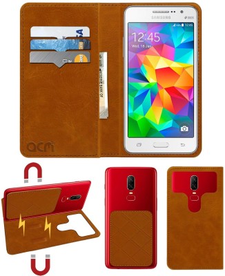 ACM Flip Cover for Samsung Galaxy Grand Prime(Gold, Cases with Holder, Pack of: 1)