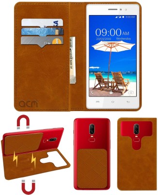 ACM Flip Cover for Lava A89 4g(Gold, Cases with Holder, Pack of: 1)