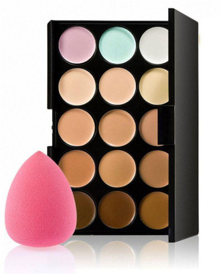 

RTB 15 COLOUR CONTOUR & CONCEALER PALETTE WITH SPONGE(Set of 2)
