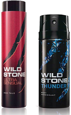 

Wild Stone Thunder Deodorant 150 ml & Ultra Sensual Talc 100 Gm(Set of 2)