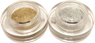 

Half N Half EYE SHADOW WITH GLITTER PIGMENT (COMBO_METALLIC SILVER_GOLD RUSH), BY R K STORE NET(Set of 1)
