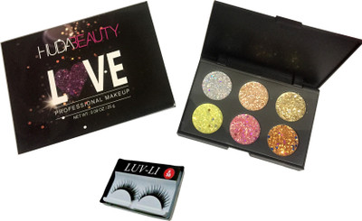 

LUV-LI IMPORTED BRIDAL SERIES HUDA BEAUTY GLITTER KIT, 1 PAIR EYE LASH(Set of 2)