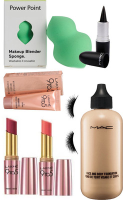 

powerpoint Sponge Puff& Stick Kajal& FaceAndBody Foundation& Mousse& Primer Matte Lipstick(Pack Of 2)&Eyelashes(Set of 7)