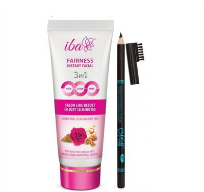 

iba halal care 3 in 1 Instant Face wash with eyebrow pencil(Set of 2)