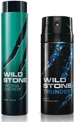 

Wild Stone Thunder Deodorant 150 ml & Hydra Energy Talc 100 Gm(Set of 2)