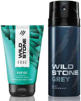 

Wild Stone Grey Deodorant 150 ml & Edge Hairgel 100 ml(Set of 2)