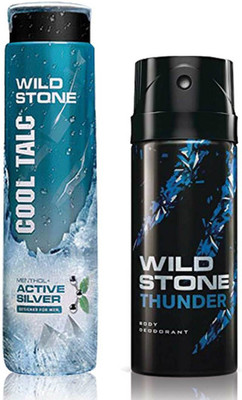 

Wild Stone Thunder Deodorant 150 ml & Active Silver Talc 100 Gm(Set of 2)