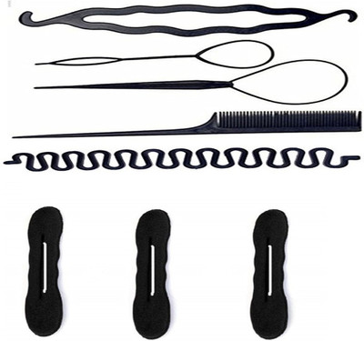 

S R Enterprises hair combo set hair juda accessories [pack of 8pcs](Set of 8)