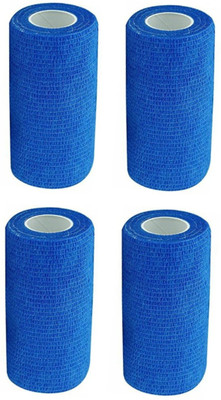 

A-TAPE Self Adhesive Bandage Cohesive Blue (10 cm X 4.5 meters, Pack of 4) Elastic Crepe Bandage