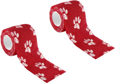 

A-TAPE Self Adhesive Bandage Cohesive Red Paw Design (5 cm X 4.5 meters, Pack of 2) Elastic Crepe Bandage