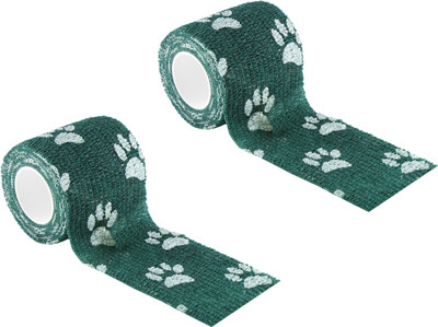 

A-TAPE Self Adhesive Bandage Cohesive Dark Green Paw Design (5 cm X 4.5 meters, Pack of 2) Elastic Crepe Bandage