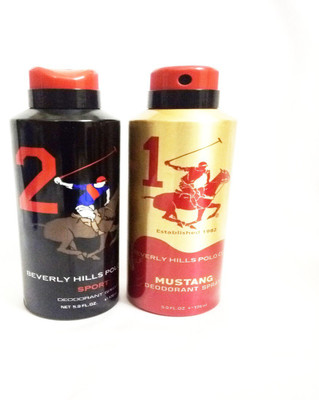 

Beverly Hills Polo Club 2 AND MUSTANG Deodorant Spray - For Men(350 ml, Pack of 2)