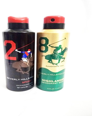 

Beverly Hills Polo Club 2 AND HIGHLANDER Deodorant Spray - For Men(350 ml, Pack of 2)