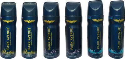 

Park Avenue 2STORM, 2 GOOD MORNING & 2 COOL BLUE ( PACK OF 6) Deodorant Spray - For Men(150 ml, Pack of 6)