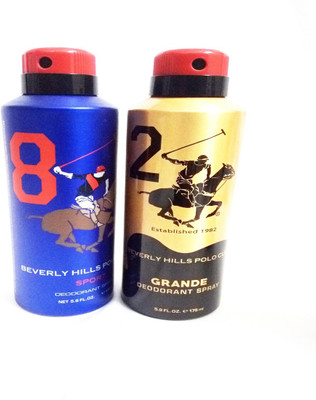 

Beverly Hills Polo Club 8 AND GRANDE Deodorant Spray - For Men(350 ml, Pack of 2)