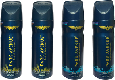 

Park Avenue 2 GOOD MORNING & 2 STORM ( PACK OF 4) Deodorant Spray - For Men(150 ml, Pack of 4)