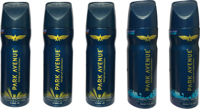 

Park Avenue 3 GOOD MORNING & 2 STORM ( PACK OF 5) Deodorant Spray - For Men(150 ml, Pack of 5)