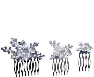 

Pijn Partywear Stone Hair Pin Pack Of 3 Hair Pin(Silver)