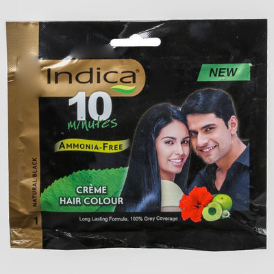 

Indica 10 Minutes Creme Hair Colour Natural Black 40ml Hair Color(Natural Black)