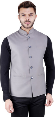 Badoliyasons Sleeveless Solid Men Jacket