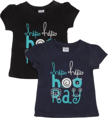 simply Baby Girls Party Cotton Blend Top(Black, Pack of 2)