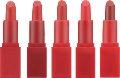

Futaba Waterproof Moisturizing Smooth Lip Stick -5 Pcs - Red Colors Set(Multi color)