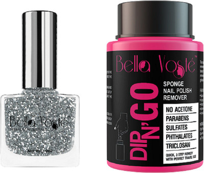 

Bella Voste Nail Polish Kit SILVER GLITTER Glossy 89 ml Pack of 2(Pack of 2)